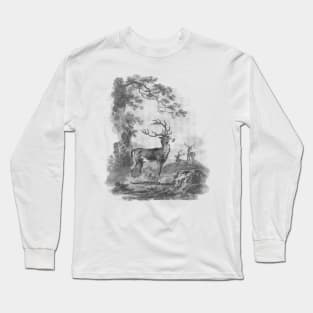 Deer in The Forest Vintage Print Long Sleeve T-Shirt